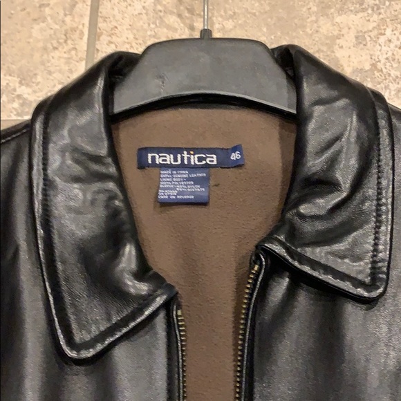 NAUTICA LEATHER BOMBER - size 46 - Picture 2 of 6